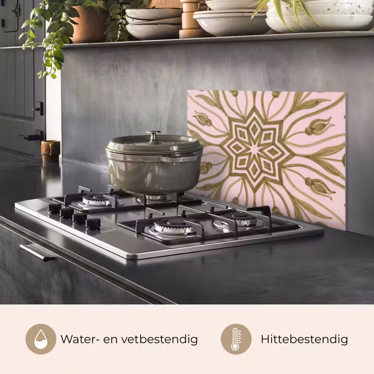 Spatscherm keuken - Patroon - Mandala - Decoratie - Abstract - Groen — 7