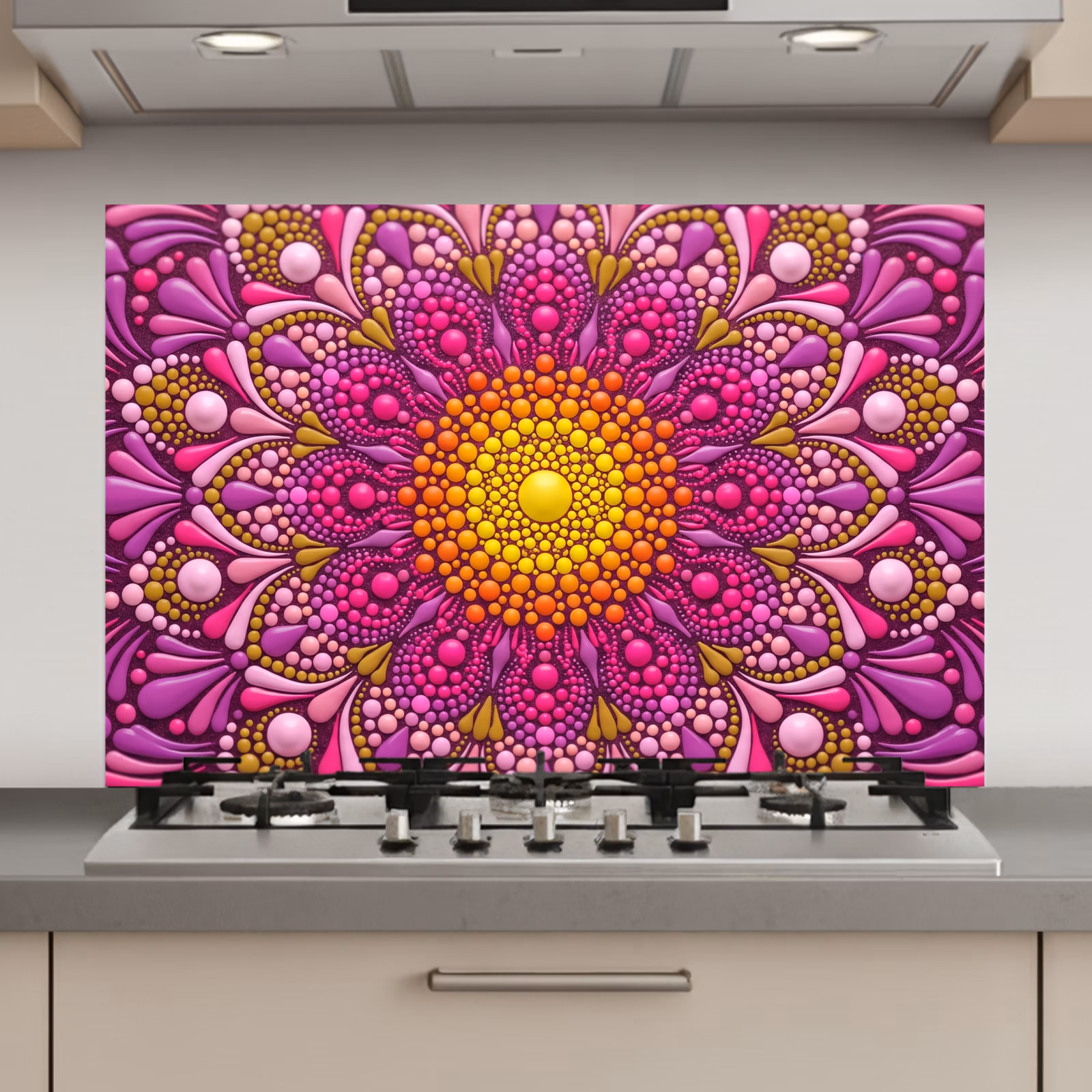 Spatscherm keuken - Patroon - Stippen - Abstract - Kleurrijk — 1