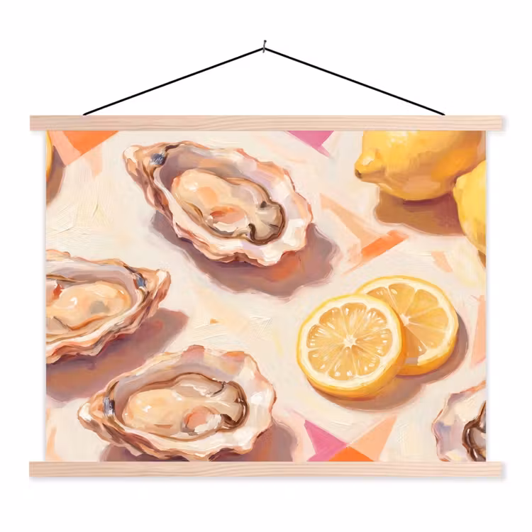Schoolplaat - Stilleven - Citroenen - Oesters - Abstract - Oranje — 1