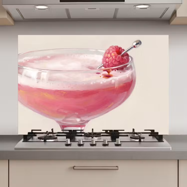Spatscherm keuken - Cocktail - Framboos - Drank - Modern - Roze — 1