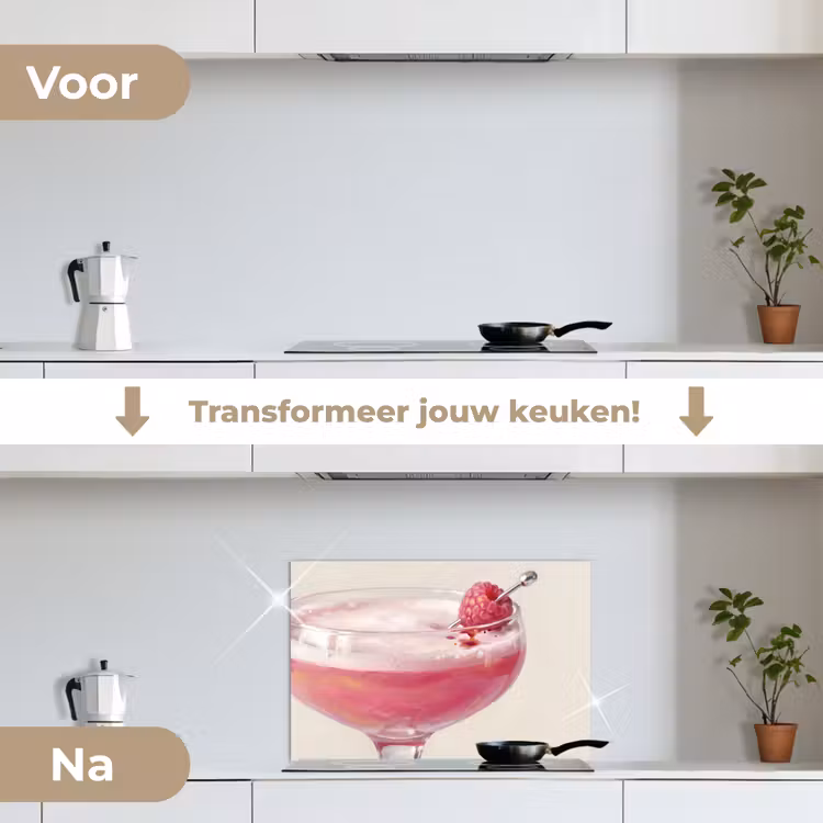 Spatscherm keuken - Cocktail - Framboos - Drank - Modern - Roze — 3