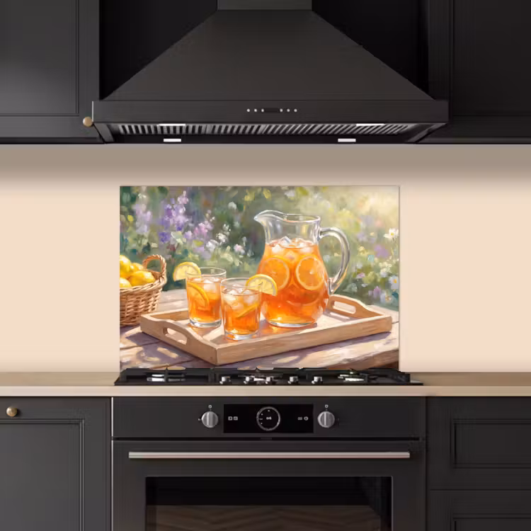 Spatscherm keuken - Drank - Citroen - Zomer - Tuin - Geel — 2