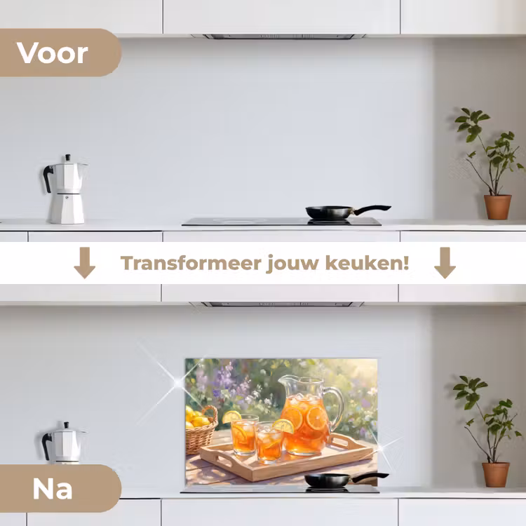 Spatscherm keuken - Drank - Citroen - Zomer - Tuin - Geel — 3