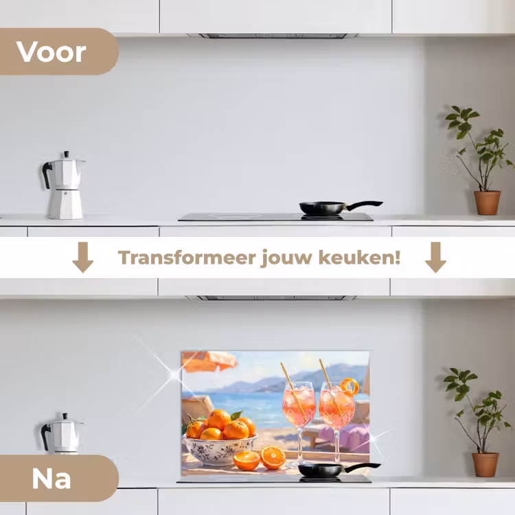 Spatscherm keuken - Drank - Glazen - Strand - Zomer - Oranje — 3
