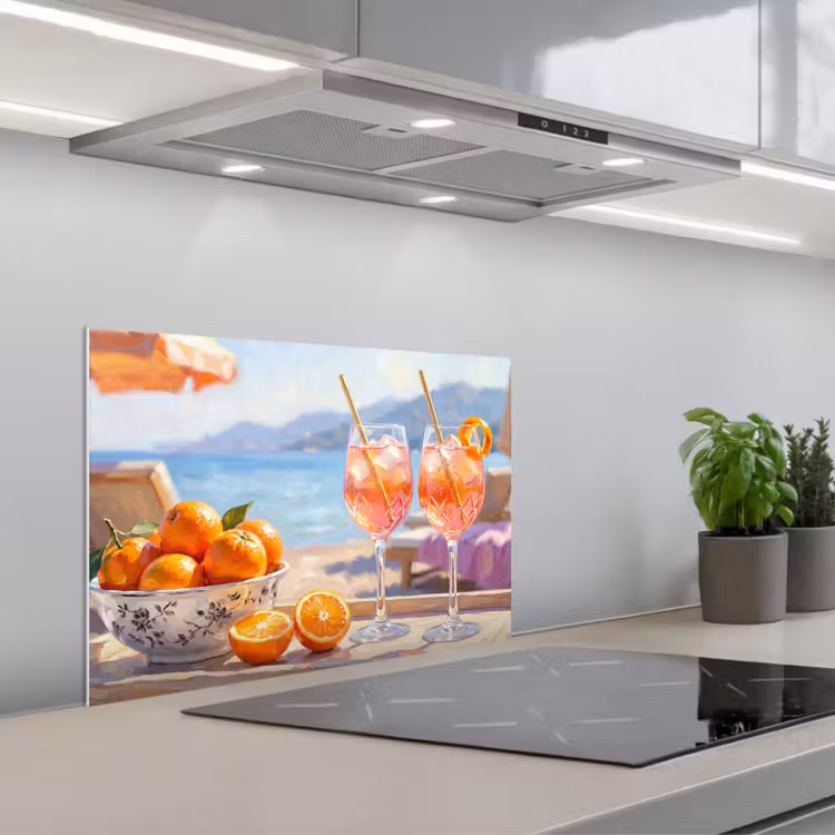Spatscherm keuken - Drank - Glazen - Strand - Zomer - Oranje — 5