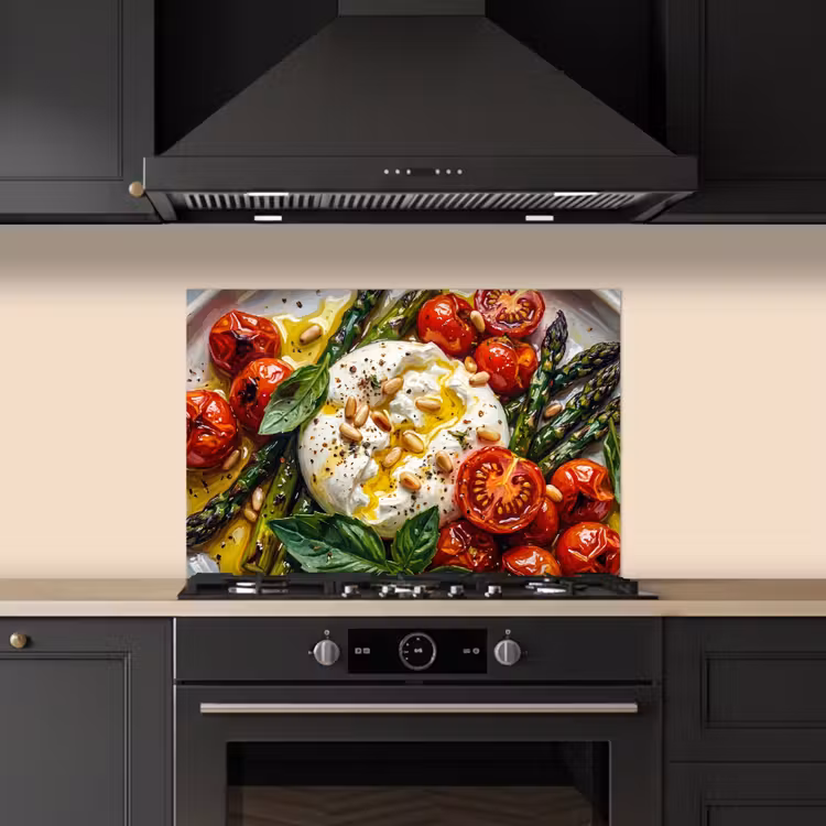 Spatscherm keuken - Eten - Groenten - Kaas - Modern - Vers — 2