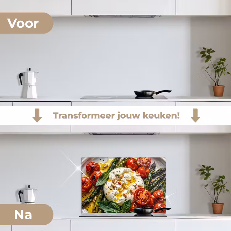 Spatscherm keuken - Eten - Groenten - Kaas - Modern - Vers — 3