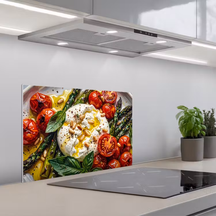 Spatscherm keuken - Eten - Groenten - Kaas - Modern - Vers — 5