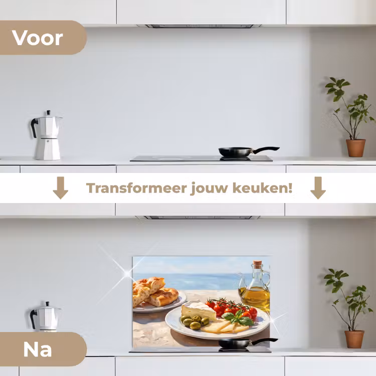 Spatscherm keuken - Eten - Middellandse Zee - Natuur - Geschilderd — 3