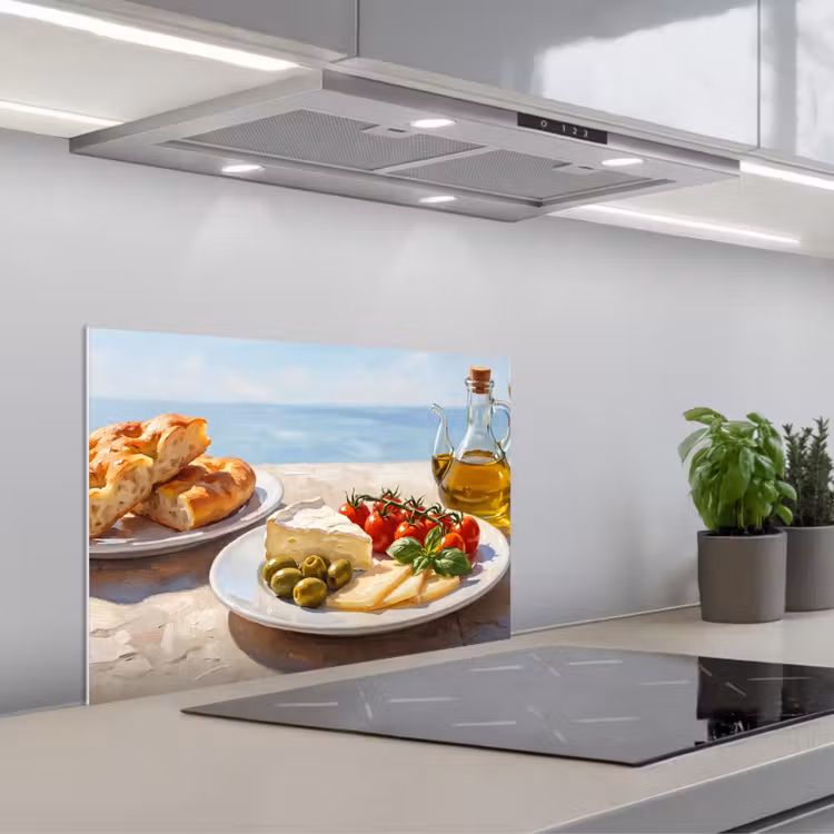 Spatscherm keuken - Eten - Middellandse Zee - Natuur - Geschilderd — 5