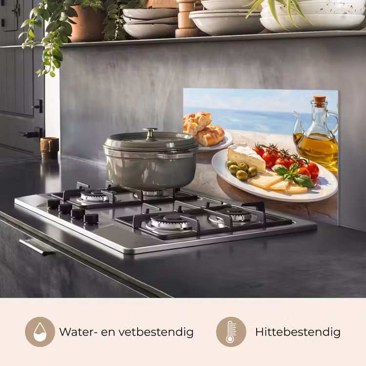 Spatscherm keuken - Eten - Middellandse Zee - Natuur - Geschilderd — 7