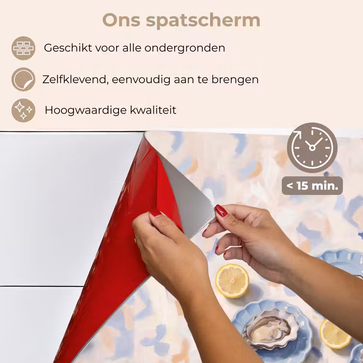 Spatscherm keuken - Eten - Oesters - Citroenen - Modern - Geel — 4