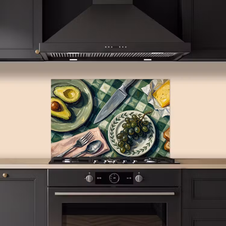Spatscherm keuken - Eten - Ontbijt - Tafel - Modern - Groen — 2