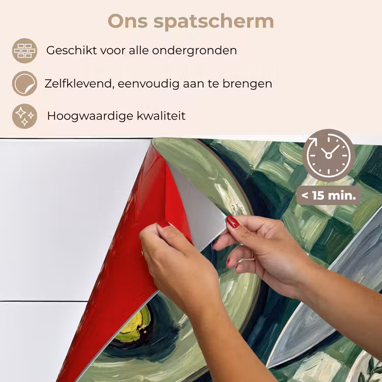 Spatscherm keuken - Eten - Ontbijt - Tafel - Modern - Groen — 4