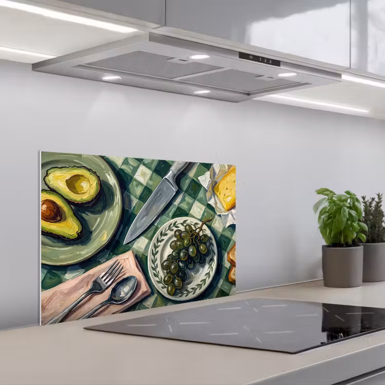Spatscherm keuken - Eten - Ontbijt - Tafel - Modern - Groen — 5