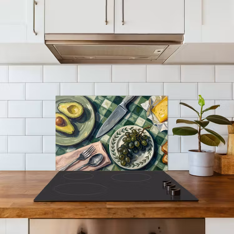 Spatscherm keuken - Eten - Ontbijt - Tafel - Modern - Groen — 6