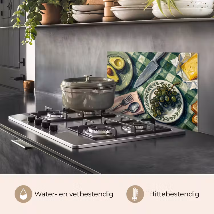 Spatscherm keuken - Eten - Ontbijt - Tafel - Modern - Groen — 7