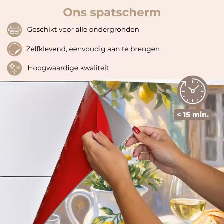 Spatscherm keuken - Eten - Terras - Zomer - Geschilderd - Geel — 4