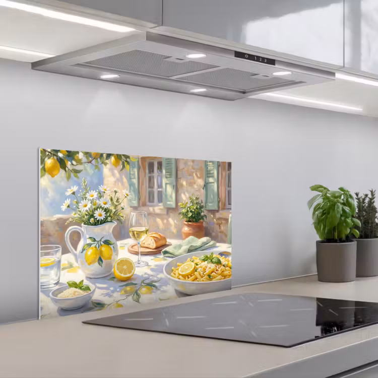Spatscherm keuken - Eten - Terras - Zomer - Geschilderd - Geel — 5