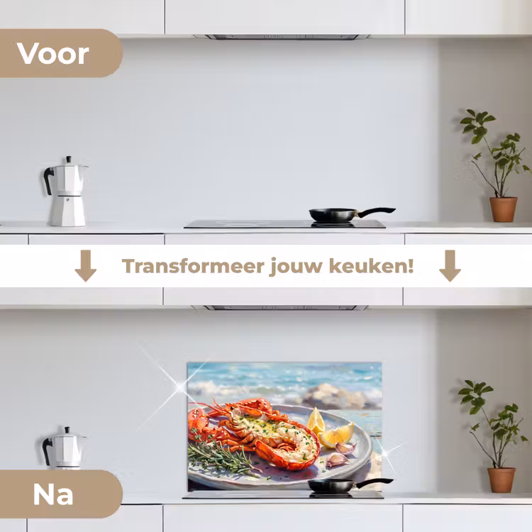 Spatscherm keuken - Eten - Zee - Kust - Modern - Blauw — 3