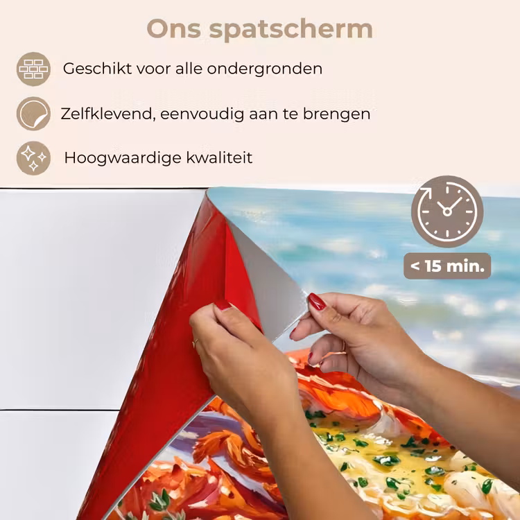 Spatscherm keuken - Eten - Zee - Kust - Modern - Blauw — 4