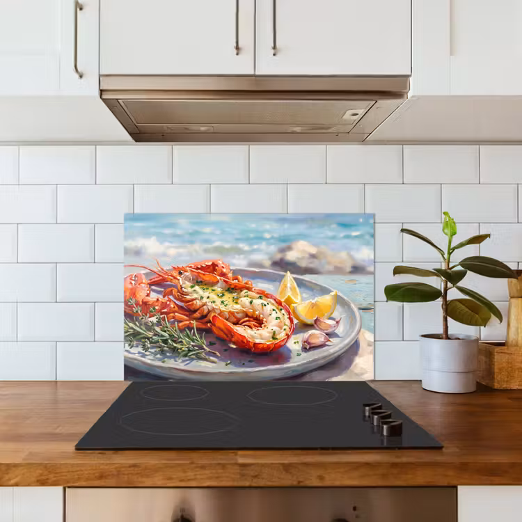 Spatscherm keuken - Eten - Zee - Kust - Modern - Blauw — 6