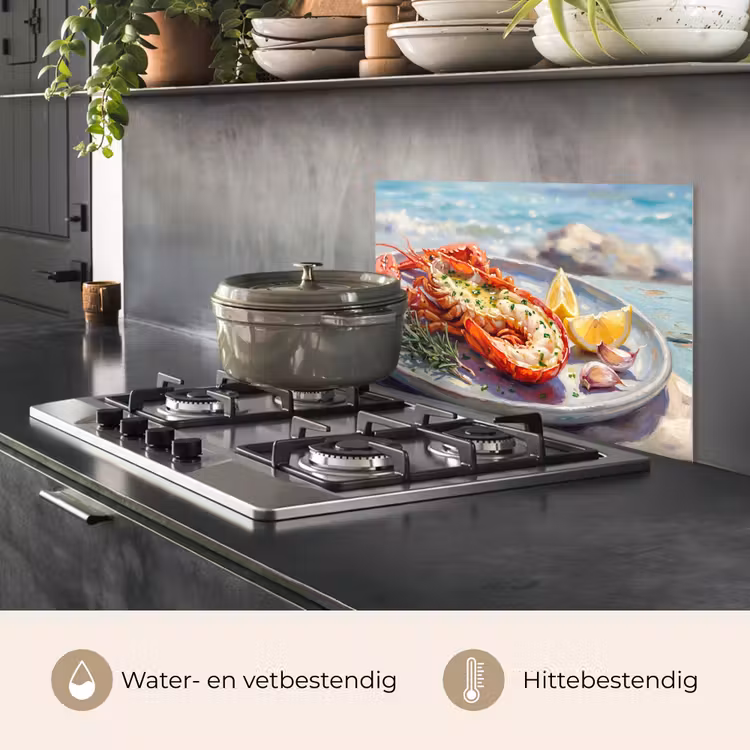 Spatscherm keuken - Eten - Zee - Kust - Modern - Blauw — 7