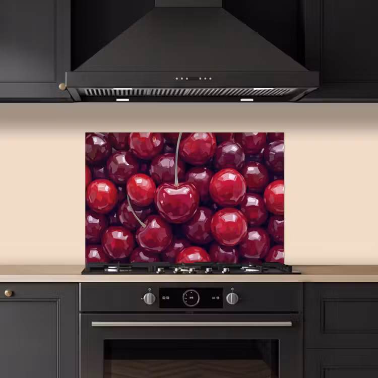 Spatscherm keuken - Fruit - Kersen - Eten - Modern - Rood — 2