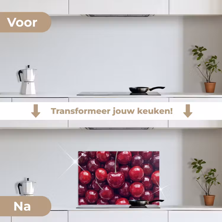 Spatscherm keuken - Fruit - Kersen - Eten - Modern - Rood — 3