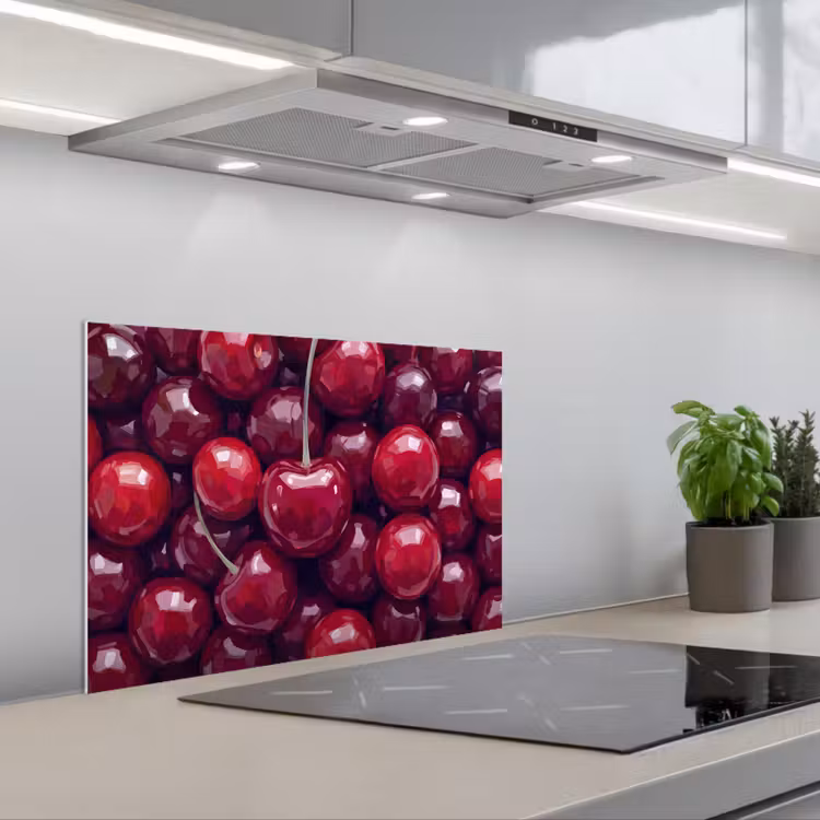 Spatscherm keuken - Fruit - Kersen - Eten - Modern - Rood — 5