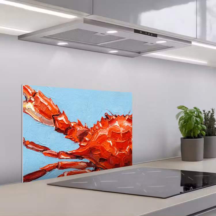 Spatscherm keuken - Krab - Zee - Dieren - Abstract - Rood — 5