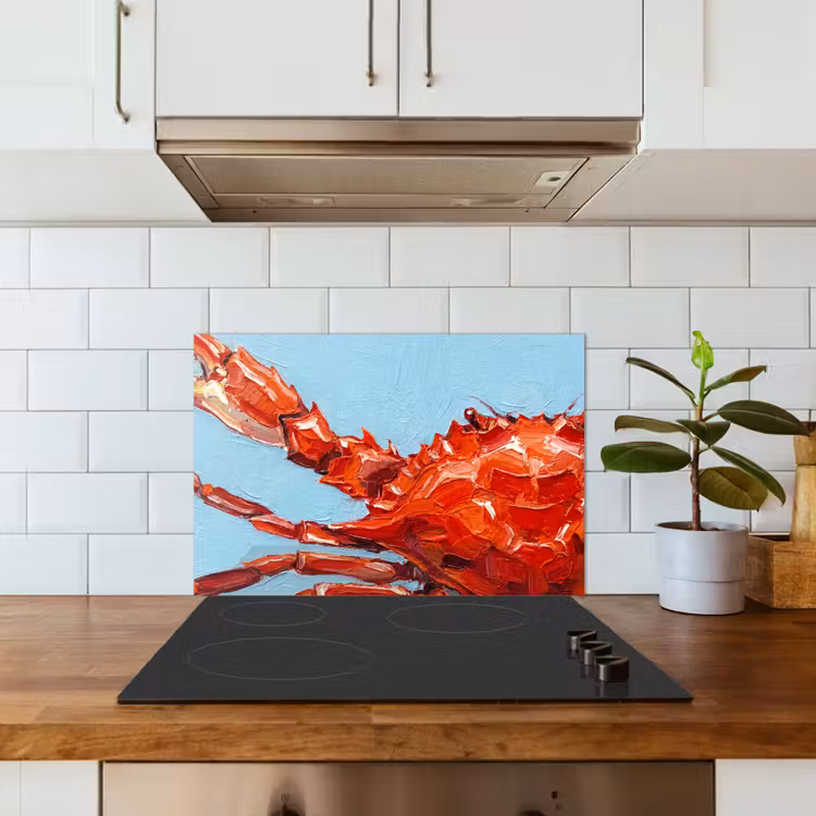 Spatscherm keuken - Krab - Zee - Dieren - Abstract - Rood — 6