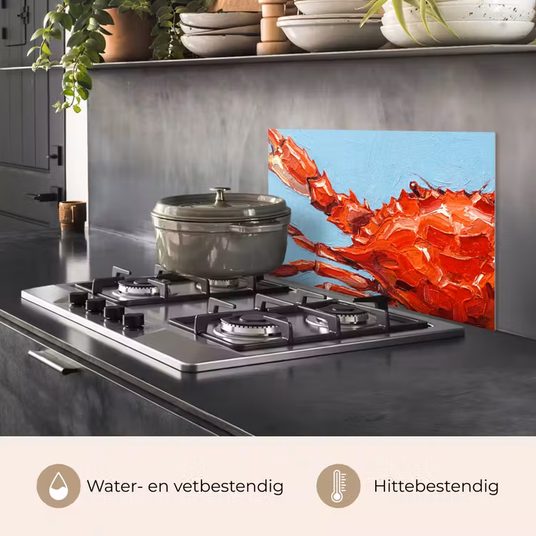 Spatscherm keuken - Krab - Zee - Dieren - Abstract - Rood — 7