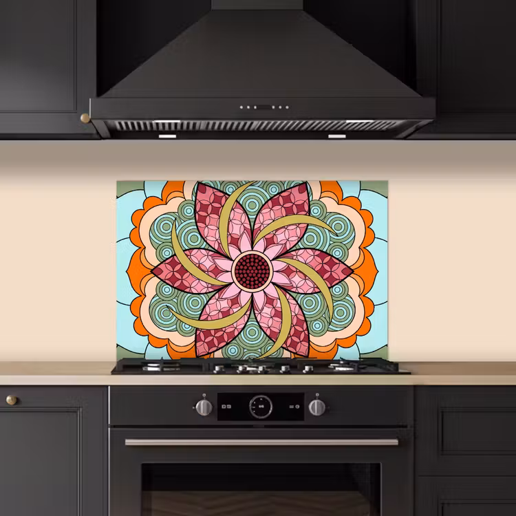 Spatscherm keuken - Mandala - Geometrisch - Kunst - Decoratief - Kleurrijk — 2