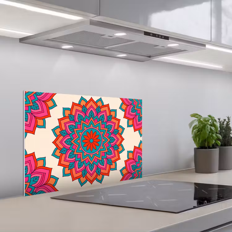 Spatscherm keuken - Mandala - Patroon - Abstract - Kleurrijk - Modern — 5