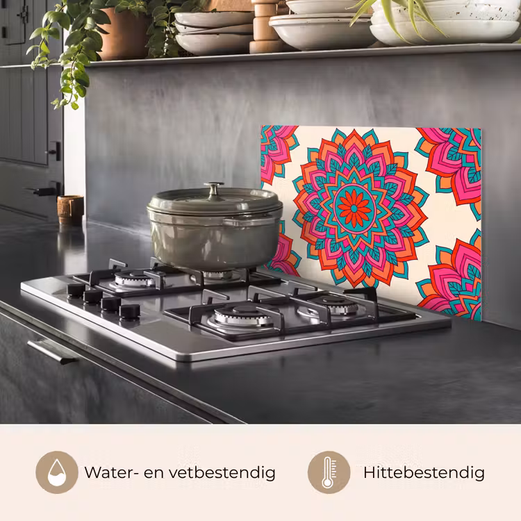 Spatscherm keuken - Mandala - Patroon - Abstract - Kleurrijk - Modern — 7