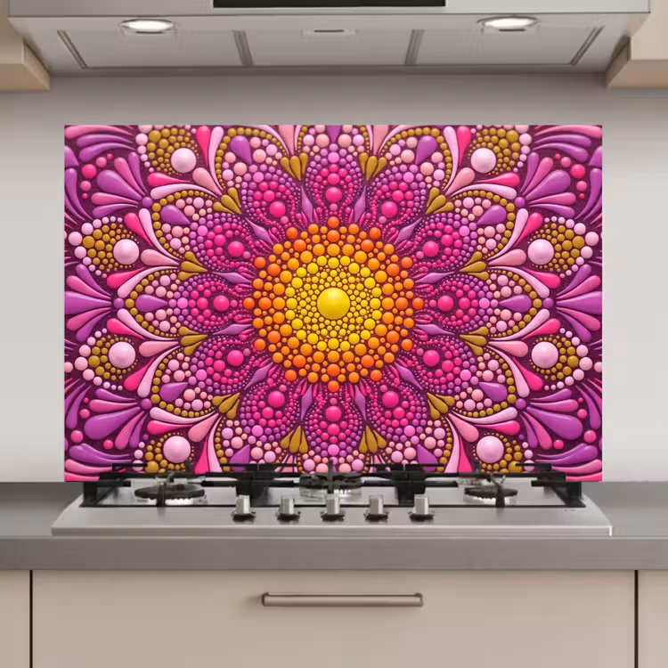 Spatscherm keuken - Patroon - Stippen - Abstract - Kleurrijk — 1