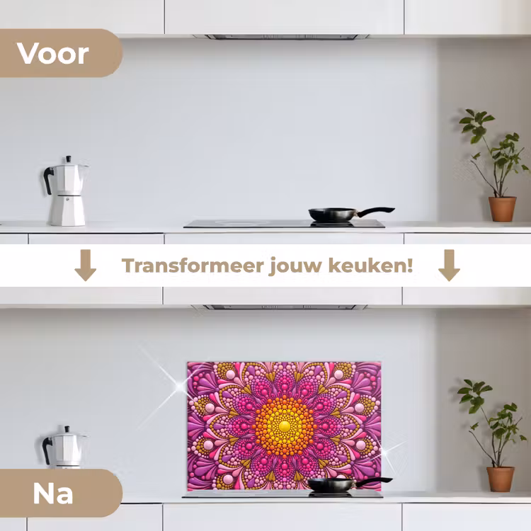 Spatscherm keuken - Patroon - Stippen - Abstract - Kleurrijk — 3
