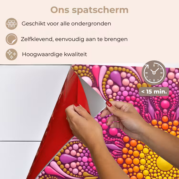 Spatscherm keuken - Patroon - Stippen - Abstract - Kleurrijk — 4