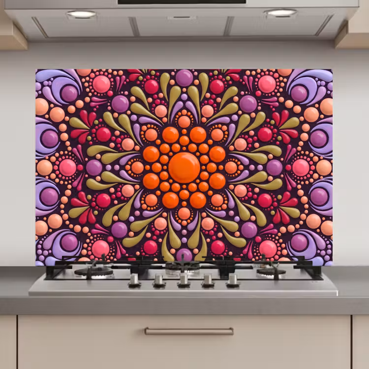 Spatscherm keuken - Patroon - Stippen - Abstract - Modern - Kleurrijk — 1