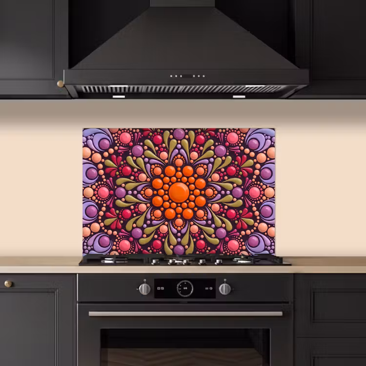 Spatscherm keuken - Patroon - Stippen - Abstract - Modern - Kleurrijk — 2