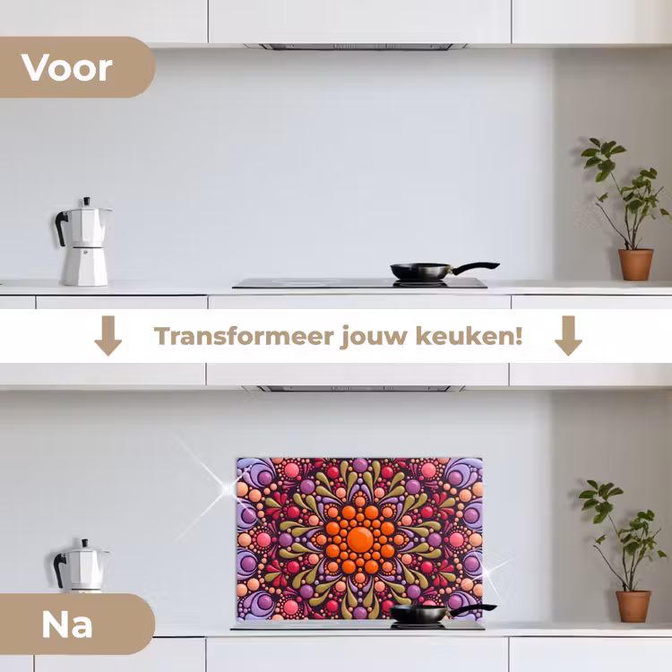 Spatscherm keuken - Patroon - Stippen - Abstract - Modern - Kleurrijk — 3