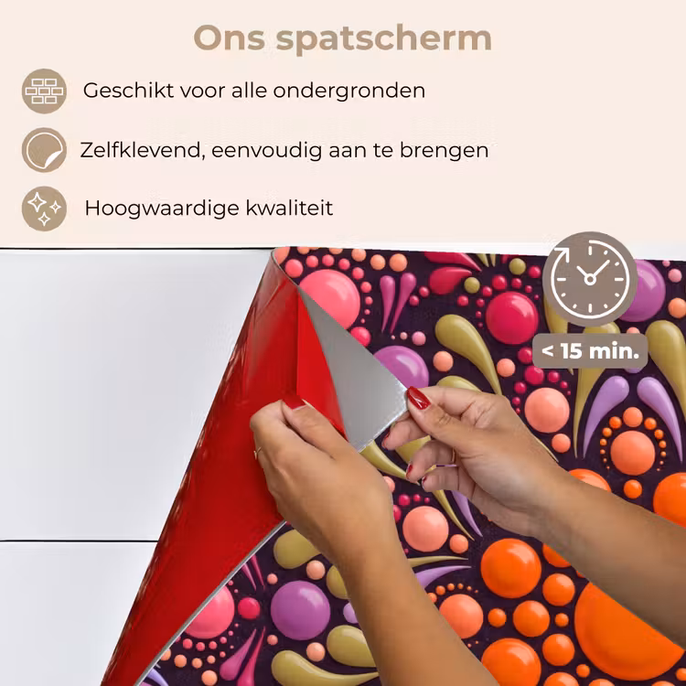 Spatscherm keuken - Patroon - Stippen - Abstract - Modern - Kleurrijk — 4