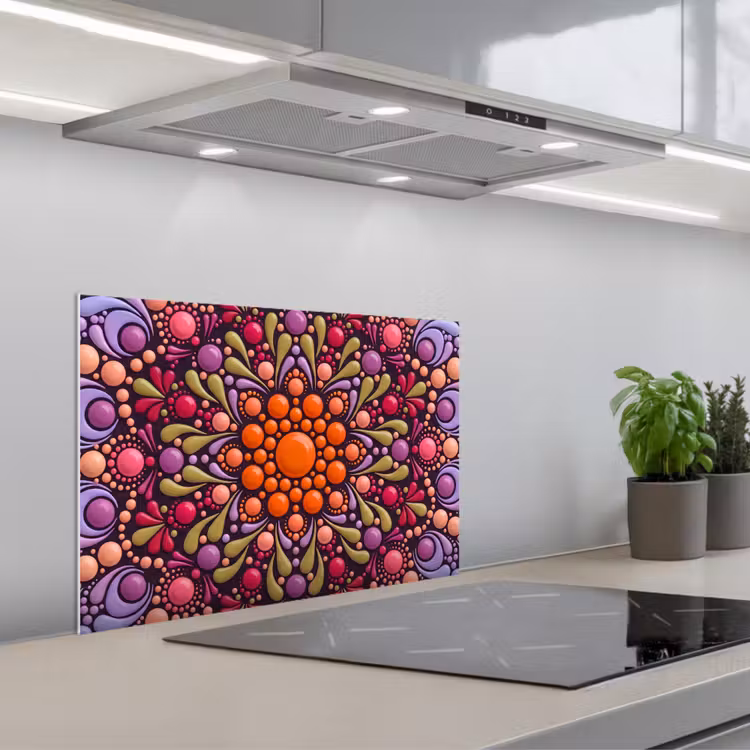 Spatscherm keuken - Patroon - Stippen - Abstract - Modern - Kleurrijk — 5