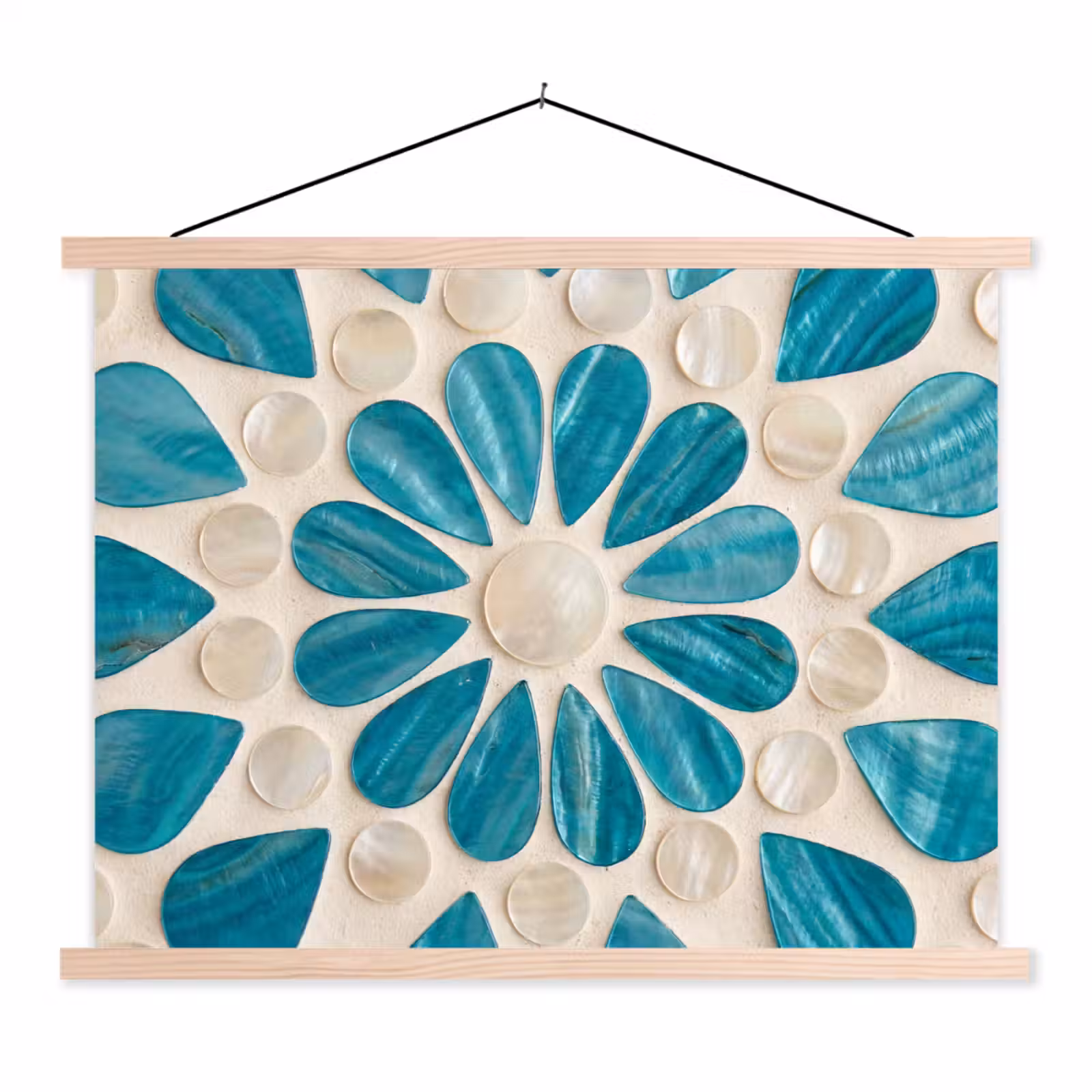 Schoolplaat - Patroon - Mozaïek - Schelpen - Abstract - Turquoise — 1