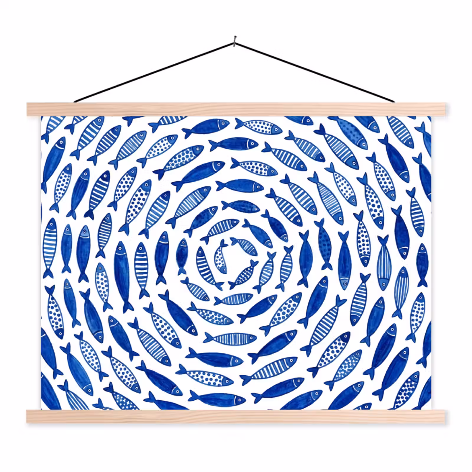 Schoolplaat - Vis - Patroon - Onderwater - Abstract - Blauw — 1