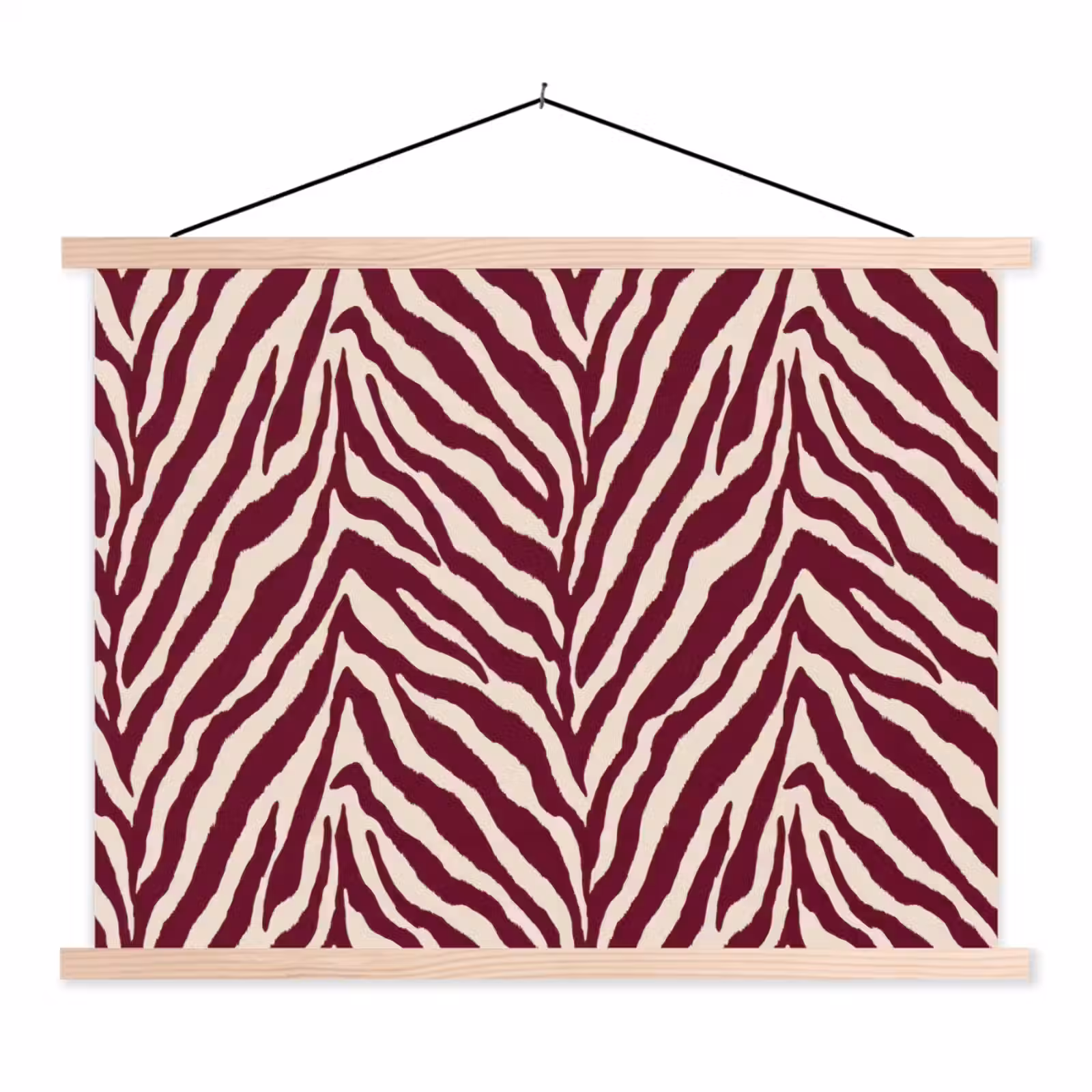 Schoolplaat - Zebra - Motief - Bordeaux - Rood — 1