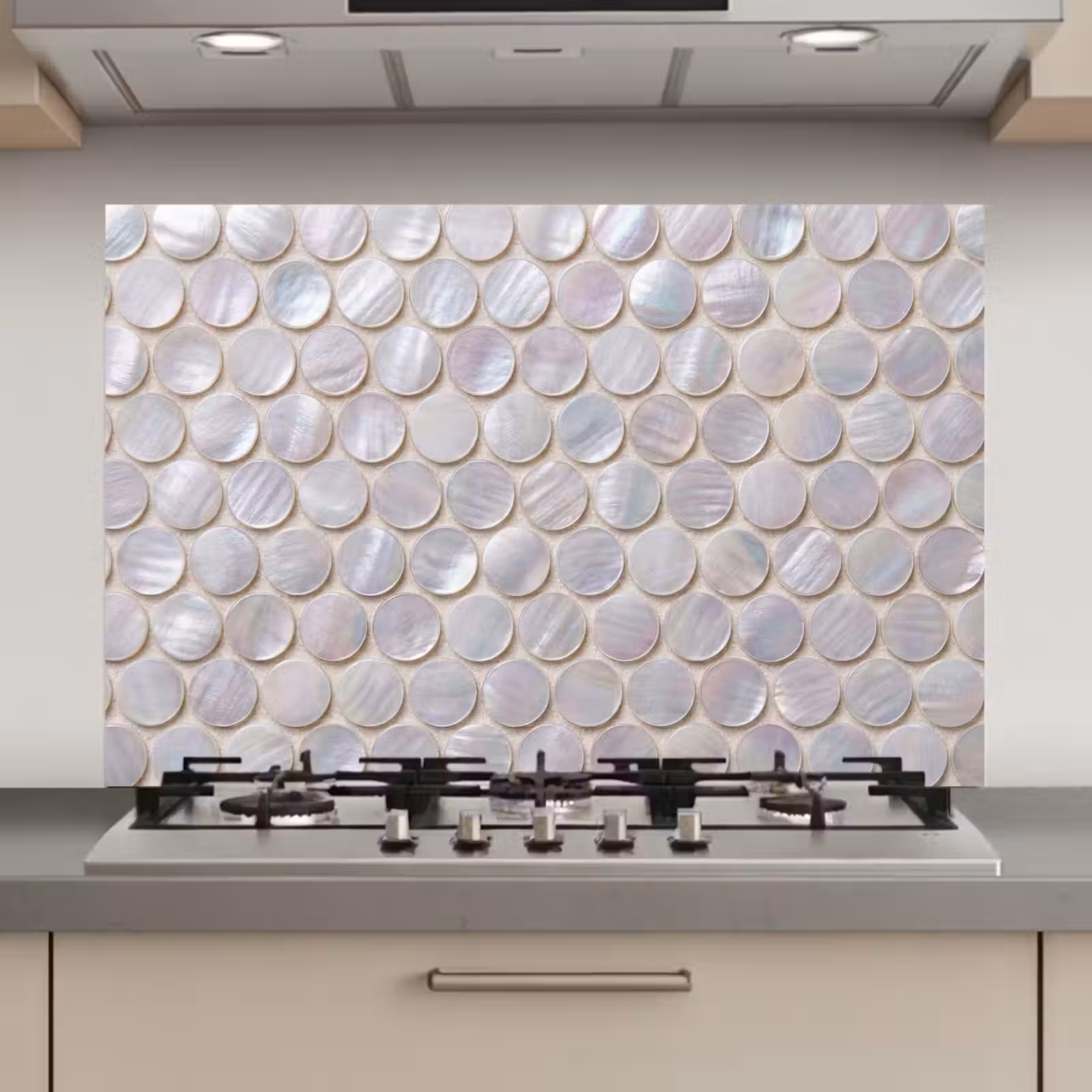 Spatscherm keuken - Patroon - Cirkels - Abstract - Modern - Wit — 1