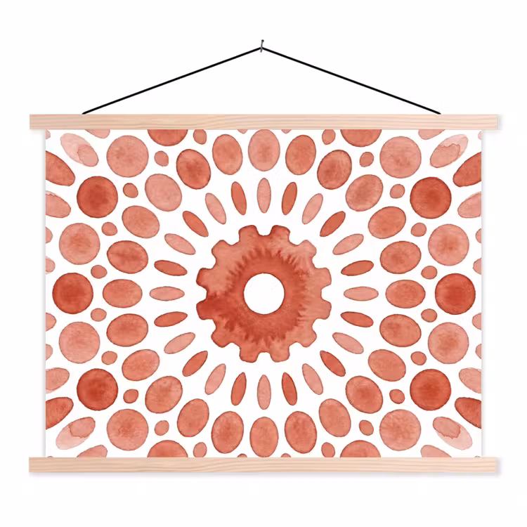 Schoolplaat - Patroon - Cirkels - Abstract - Modern - Rood — 1
