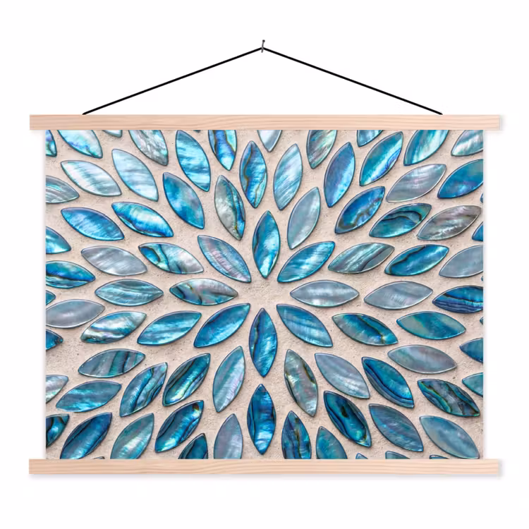 Schoolplaat - Patroon - Glans - Abstract - Blauw - Decoratie — 1